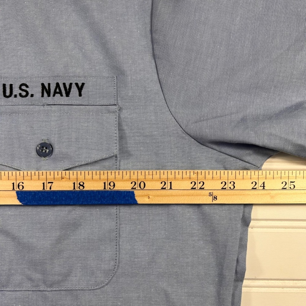 NWT DSCP Quarterdeck Collection Chambray SS Shirt Mens L Blue 8405-01-458-5543 - Picture 9 of 14